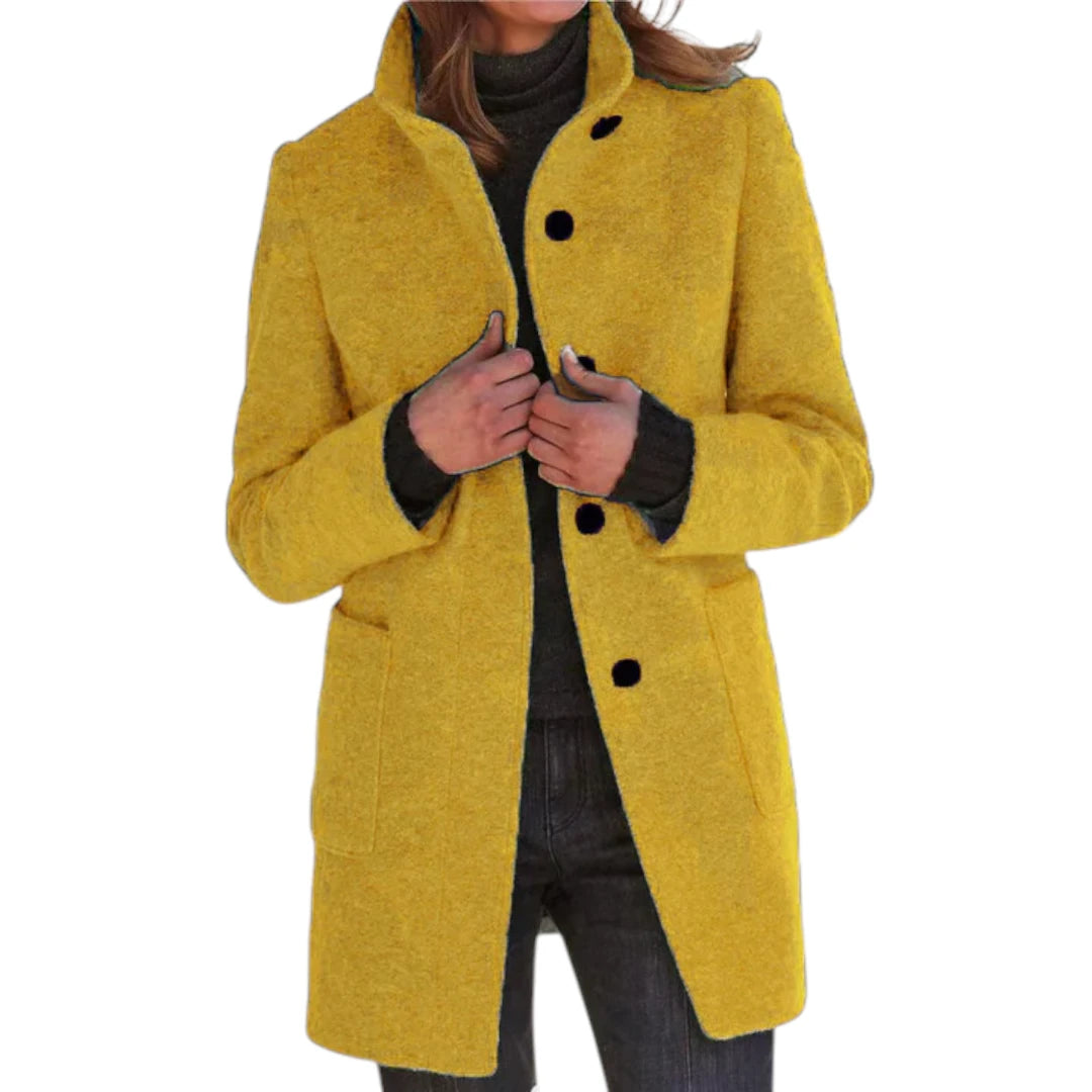 Aurélie – Retro Dames Windjack met Knopen en Stehkragen