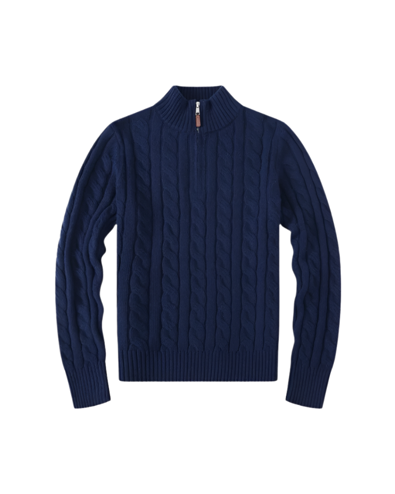 Elena – Luxe Halve-Rits Dames Sweater van Katoen