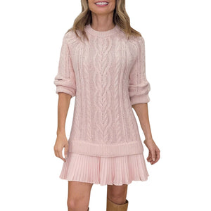 Ayra – Gebreide Midi Jurk voor Dames met Gevlochten Detail