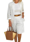 Thera – Dames Twee-Delige Blazer & Shorts Set