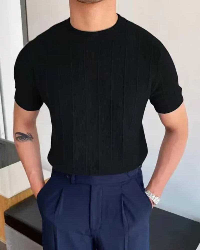 Lorenzo – Luchtig Geribd Heren T-Shirt