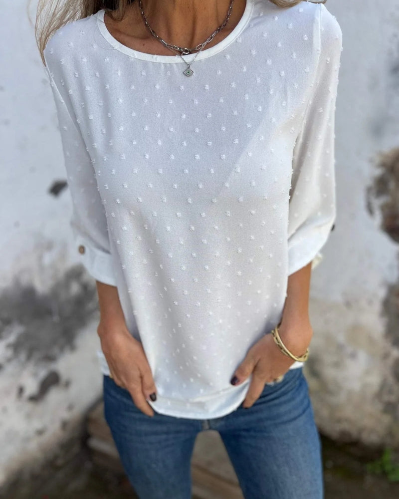 Giulia – Luchtige Damesblouse van Chiffon Jacquard