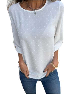 Giulia – Luchtige Damesblouse van Chiffon Jacquard