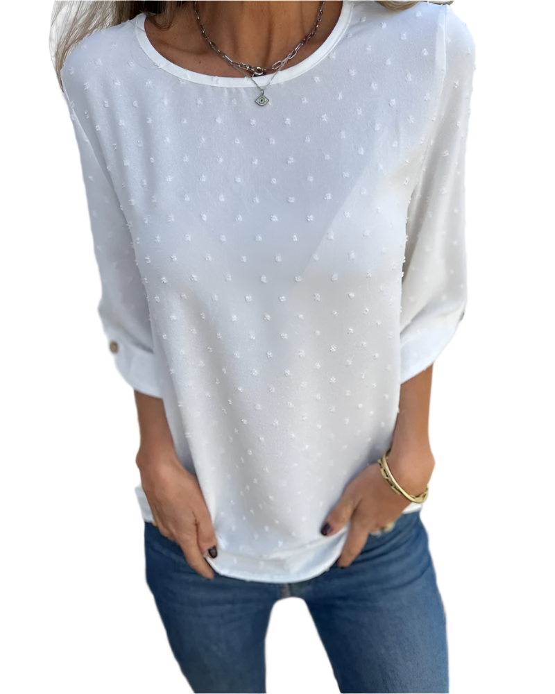 Giulia – Luchtige Damesblouse van Chiffon Jacquard