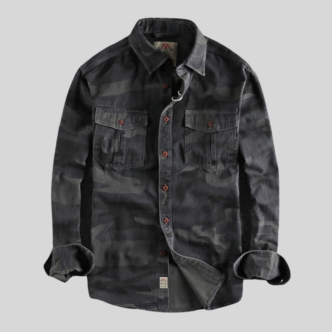Luca – Heren Cargo Overhemd van Katoen in Camo Tinten