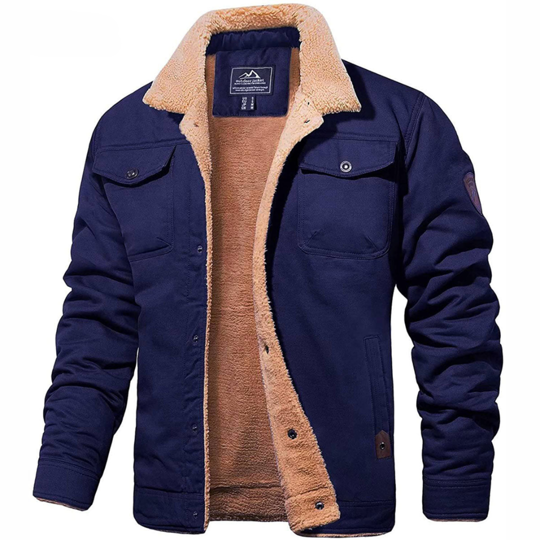 VittorioZaffiro Heren Fleece Cargo Winterjas Voor Mannen