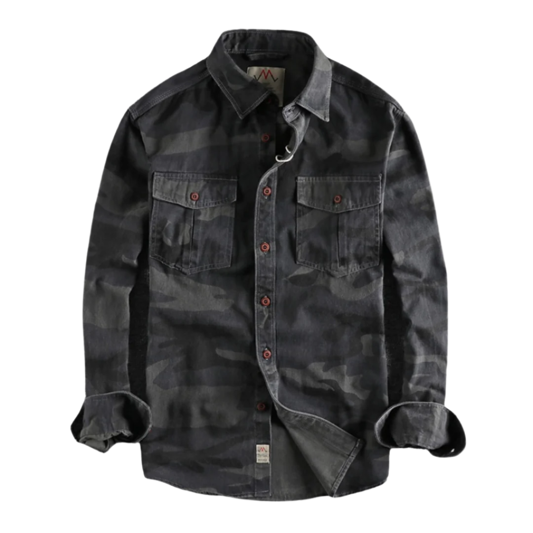 Luca – Heren Cargo Overhemd van Katoen in Camo Tinten