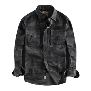 Luca – Heren Cargo Overhemd van Katoen in Camo Tinten