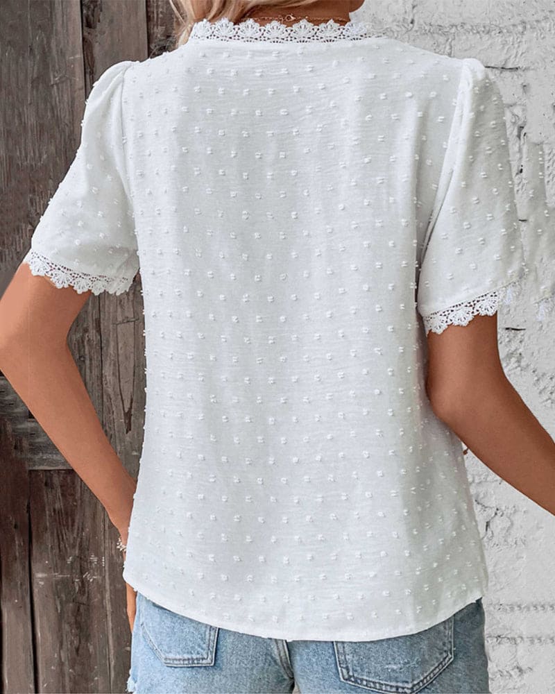 Sophia – Kant V-Hals Damesblouse
