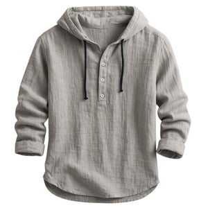 Jay – Lichtgewicht Heren Hoodie van Katoen-Linnen