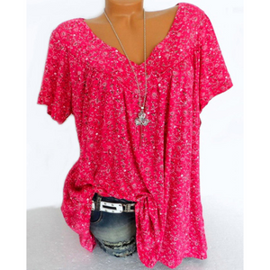 Isabelle – Dames Blouse met Korte Mouwen en V-Hals