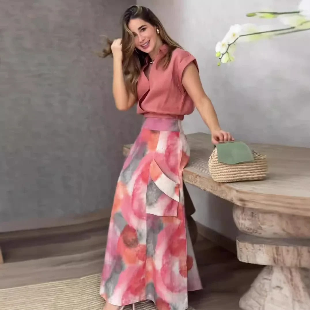 Sofia – Elegante Mouwloze Dames Tweedelige Set