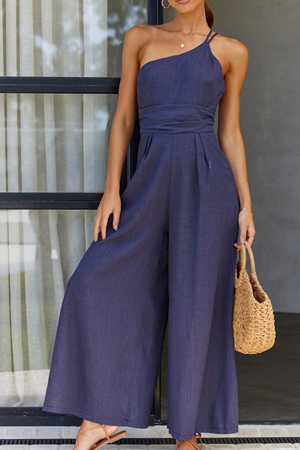 Akira – Soepelvallende en Elegante Dames Jumpsuit van Linnen mix