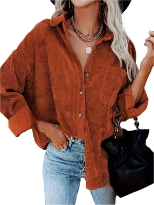 Sofia – Oversized Corduroy Damesblouse
