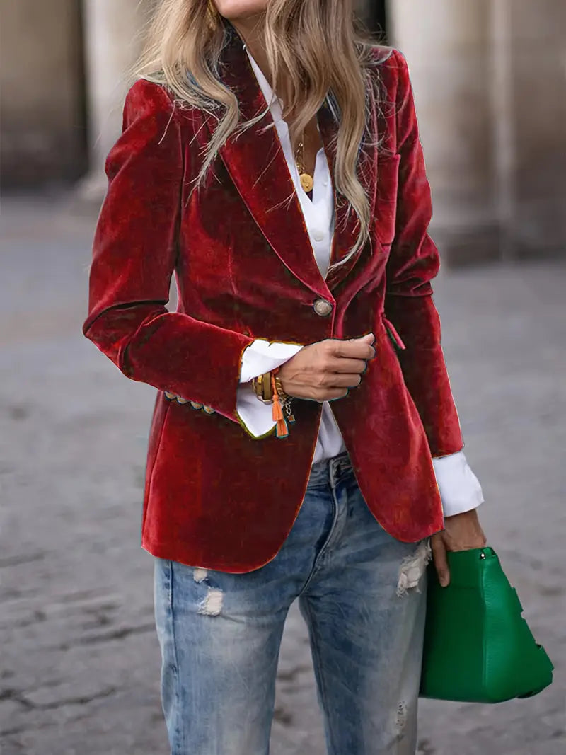 Shane – Fluwelen Getailleerde Dames Blazer