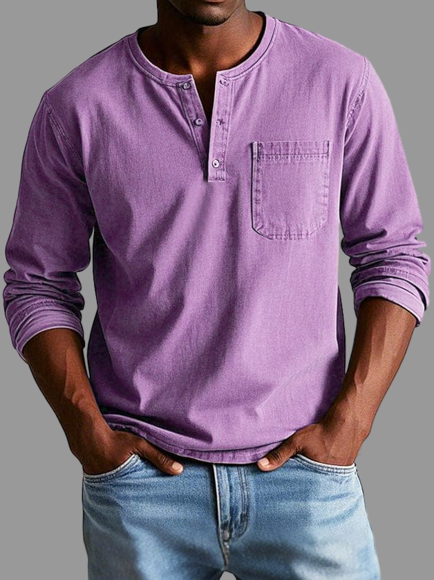 Jaskie – Heren Henley Shirt van Katoen