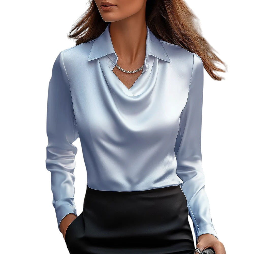 Carolina – Zijdezachte Dames Plisséblouse