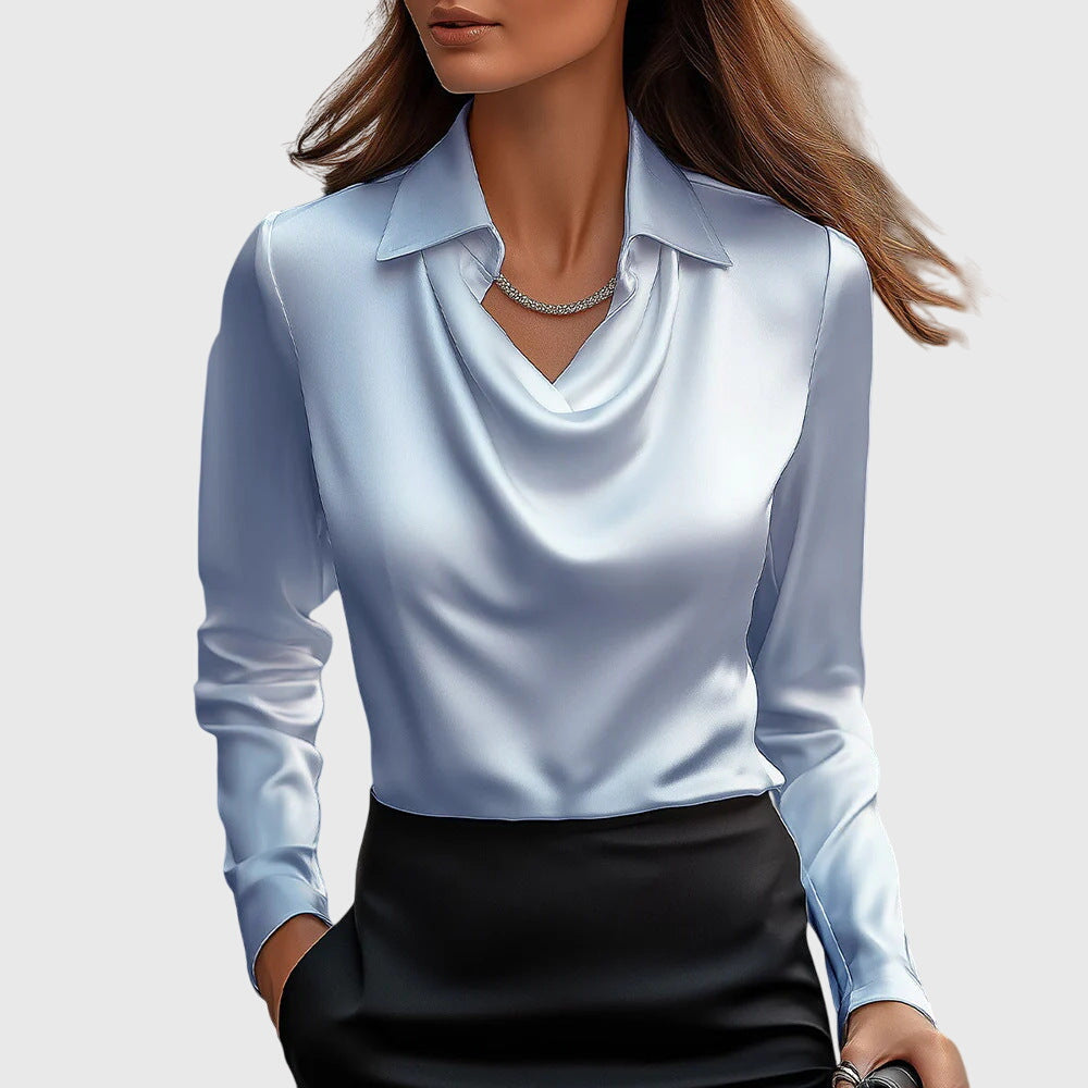 Carolina – Zijdezachte Dames Plisséblouse