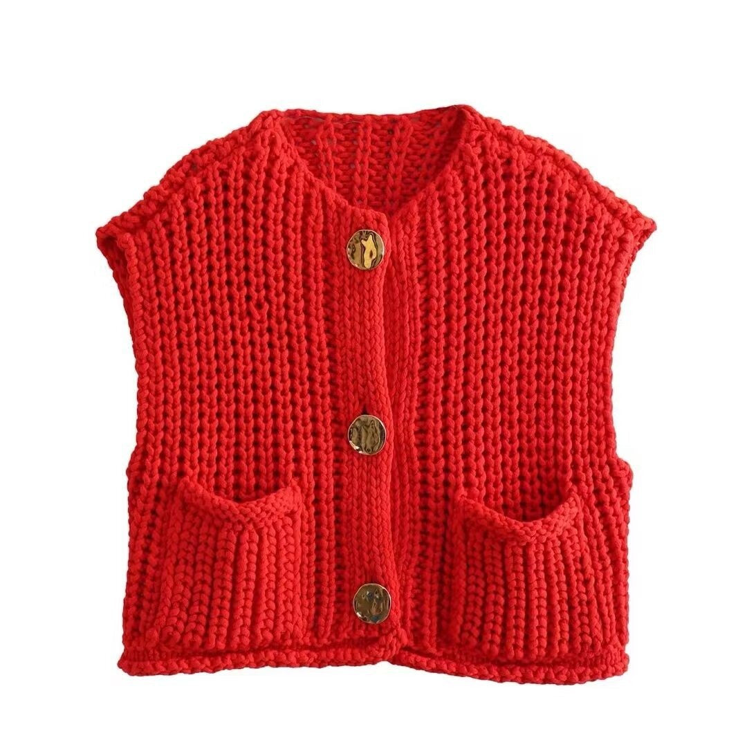 NicolaFerzetti Gebreid Cropped Vest Voor Vrouwen