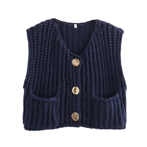 NicolaFerzetti Gebreid Cropped Vest Voor Vrouwen