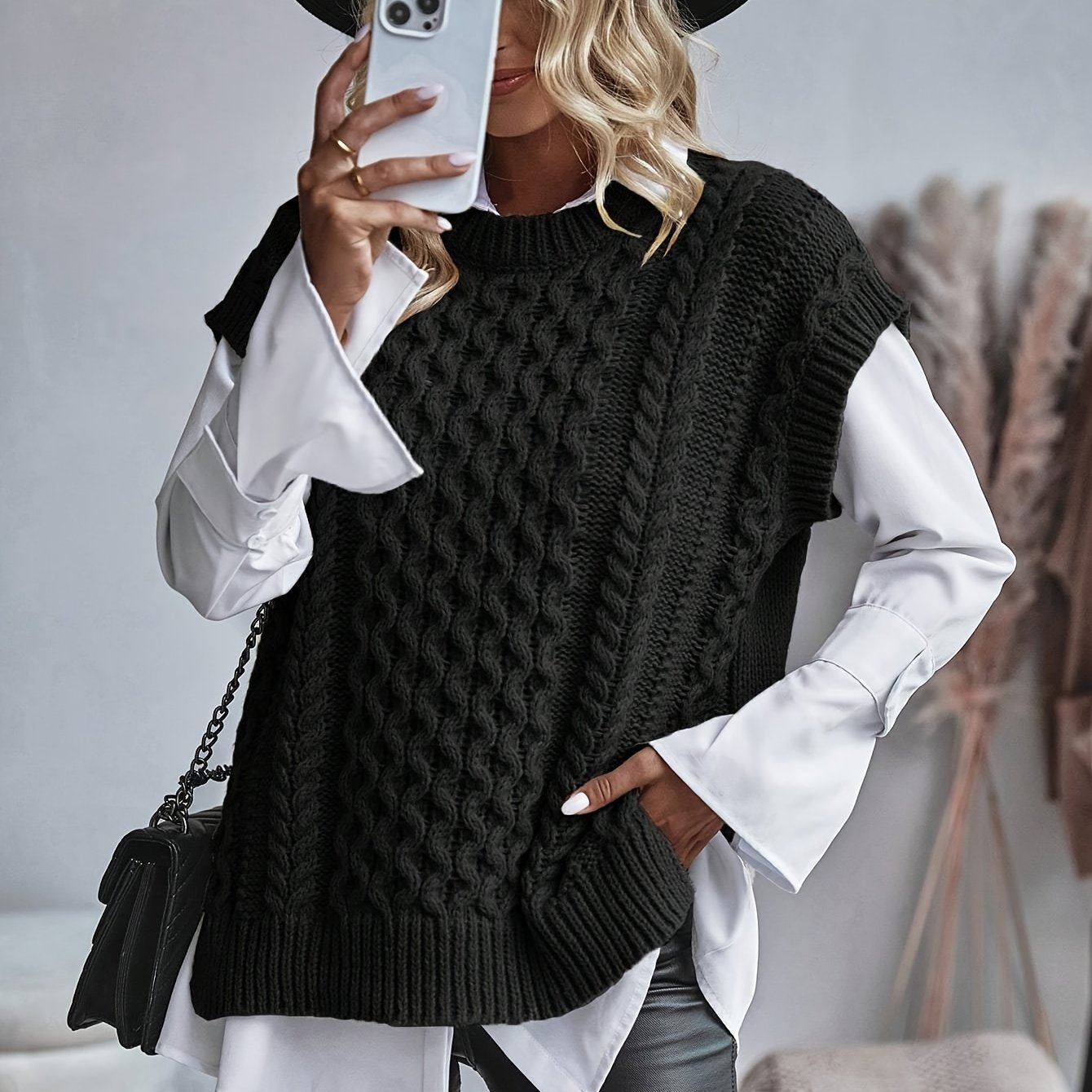 Elena – Mouwloos Gebreid Dames Sweatervest