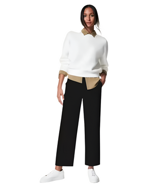 Elena – Stretch Twill Dames Broek met Wijde Pijpen