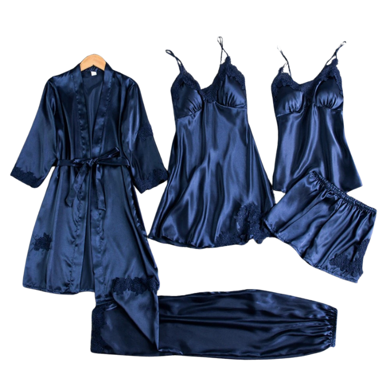 Elena – 5-Delig Satijnen Dames Pyjamaset