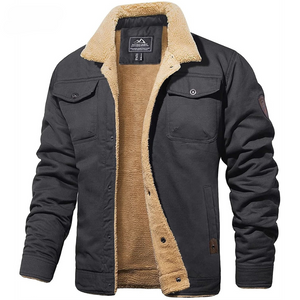 VittorioZaffiro Heren Fleece Cargo Winterjas Voor Mannen
