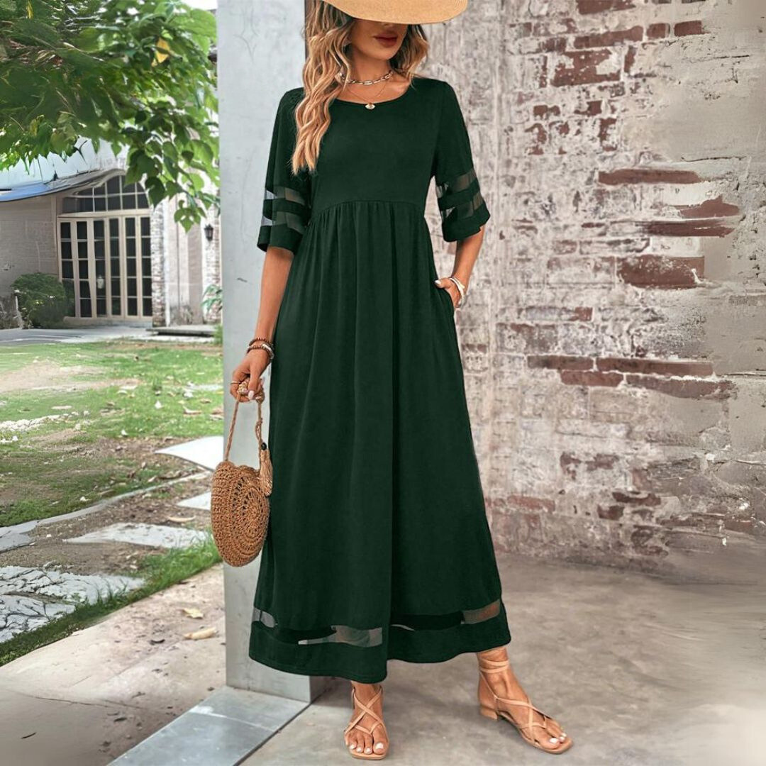 Yuna – Luchtige Dames Maxi Jurk met Zakken