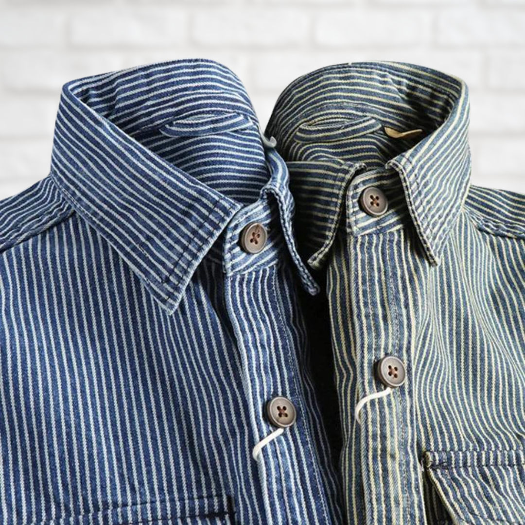 EnricoValdini Vintage Denim Overhemd Voor Mannen