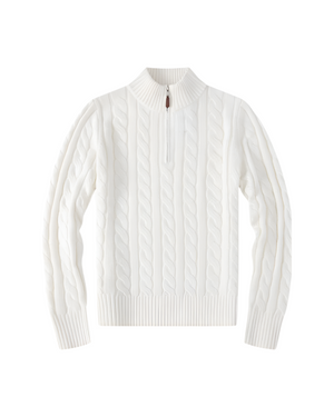 Elena – Luxe Halve-Rits Dames Sweater van Katoen