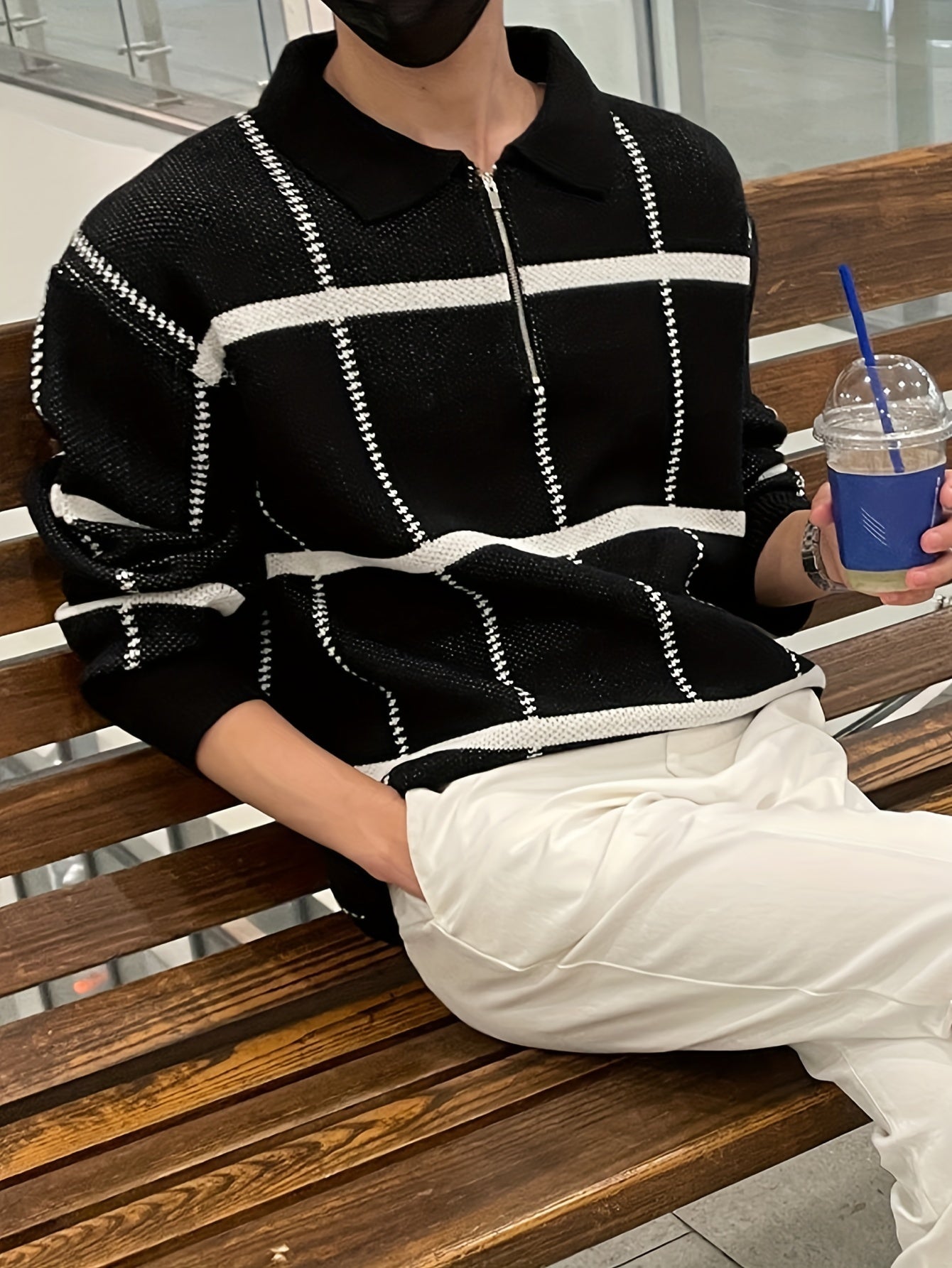 Lorenzo – Half-Zip Geruite Herentrui