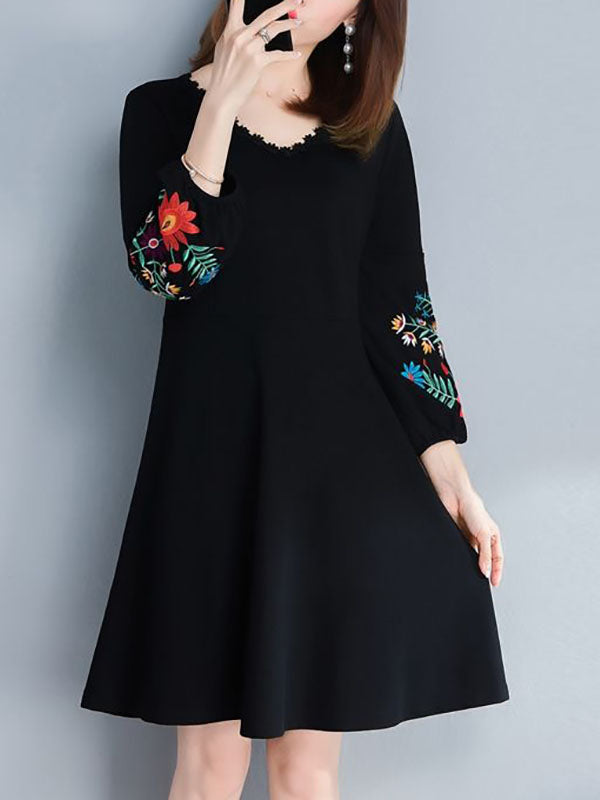 LiviaVoss Ronde Hals Midi Jurk Voor Dames