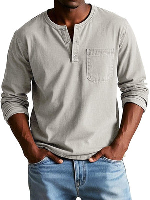 Jaskie – Heren Henley Shirt van Katoen