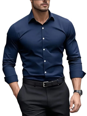 Larry – Slim Fit Heren Overhemd met Lange Mouwen