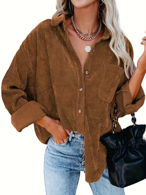 Isabella – Oversized Corduroy Damesblouse