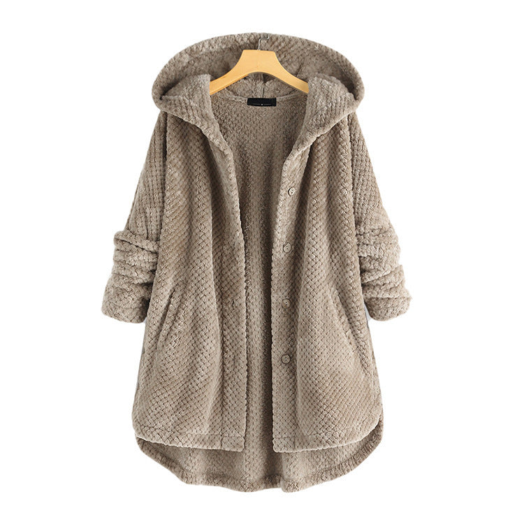 Mona – Teddy Damesjas met Capuchon en Knopen