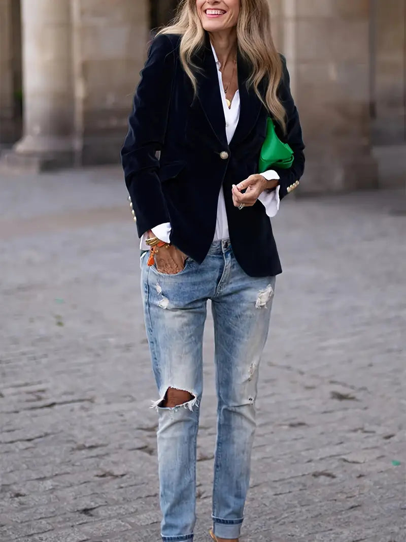 Shane – Fluwelen Getailleerde Dames Blazer