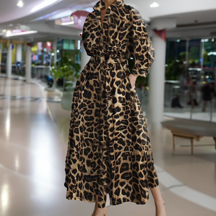 ElenaFerrucci Revers Elastische Taille Swing Jurk Voor Vrouwen