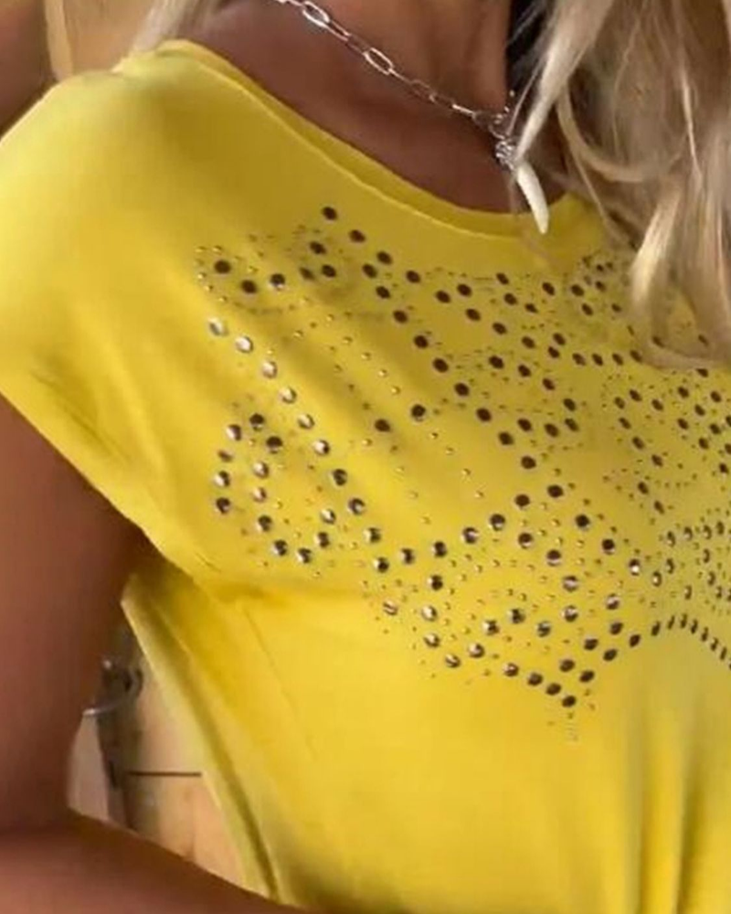 Aria – Fringe T-shirt met Studs voor Dames