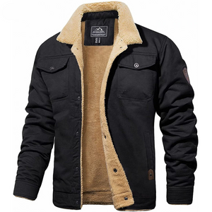 VittorioZaffiro Heren Fleece Cargo Winterjas Voor Mannen