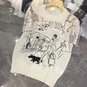 DarioAmato Wollen Gebreid T-shirt