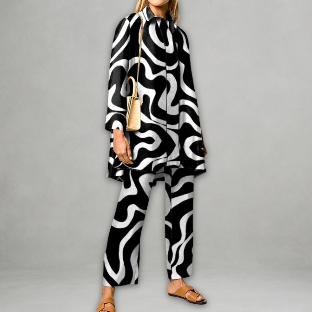 Alessia – Vintageprint Tweedelige Dames Set
