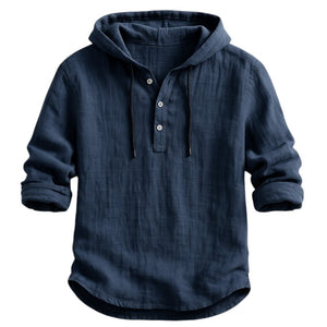 Jay – Lichtgewicht Heren Hoodie van Katoen-Linnen