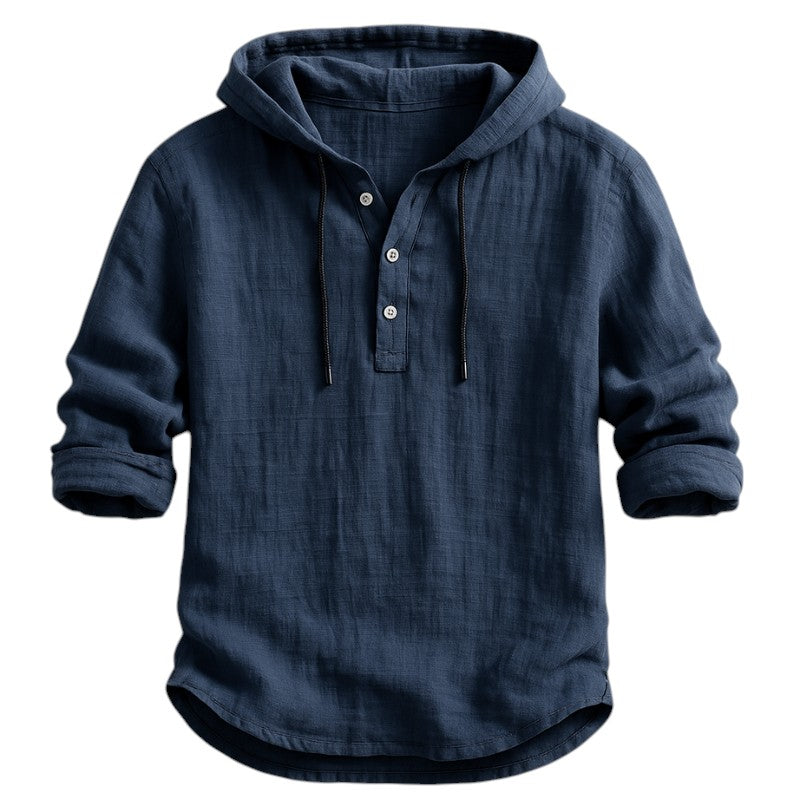 Jay – Lichtgewicht Heren Hoodie van Katoen-Linnen
