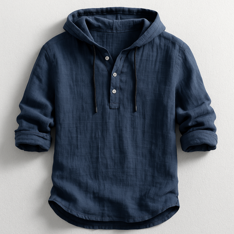Jay – Lichtgewicht Heren Hoodie van Katoen-Linnen
