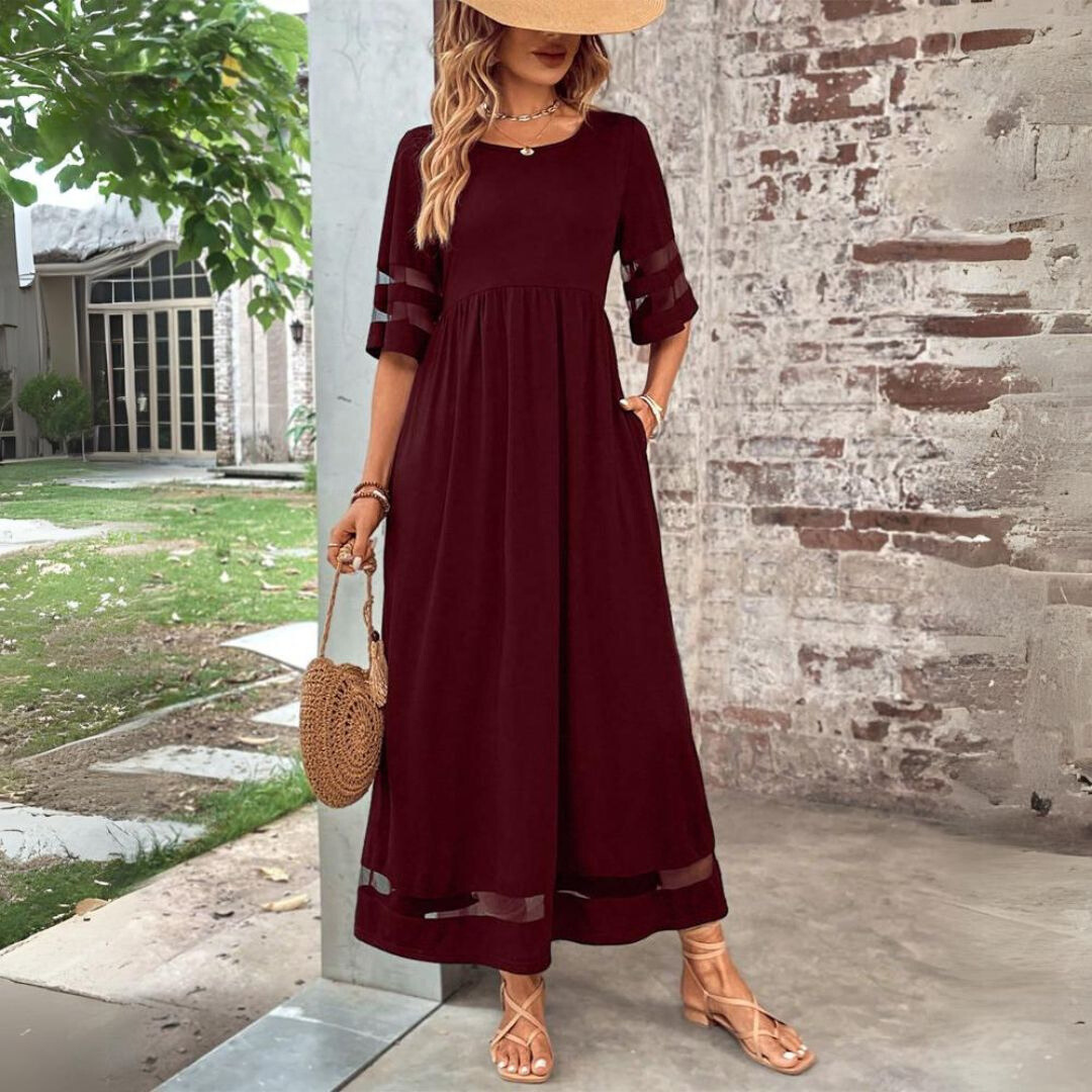 Yuna – Luchtige Dames Maxi Jurk met Zakken