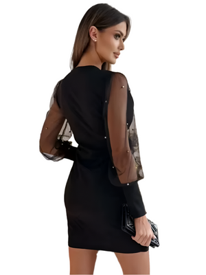 Isabella – Elegante Dames Cocktailjurk met Kantmouwen