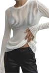 Giulia – Luxe Geribbelde Sheer Dames Top