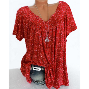 Isabelle – Dames Blouse met Korte Mouwen en V-Hals